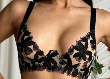 black pattern bra