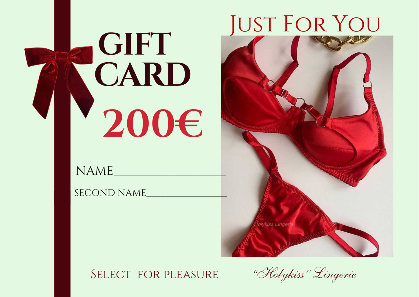 Lingerie “Holykiss“ Gift Card