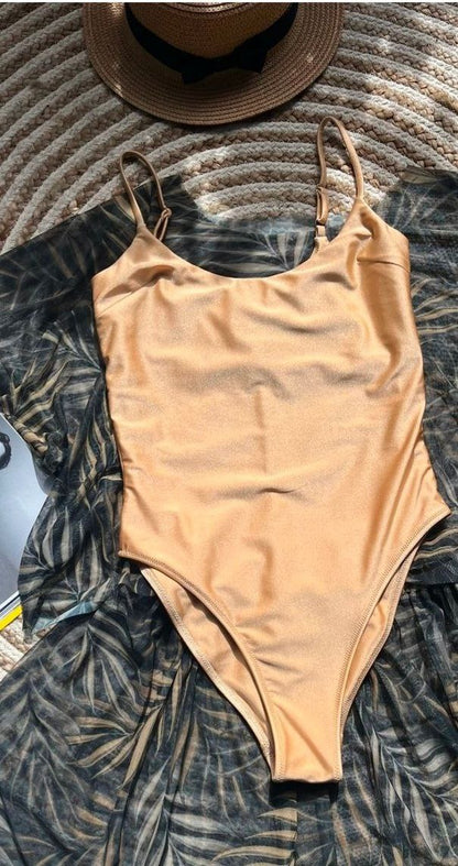 Swimsuit one-piece Beige “Lady“