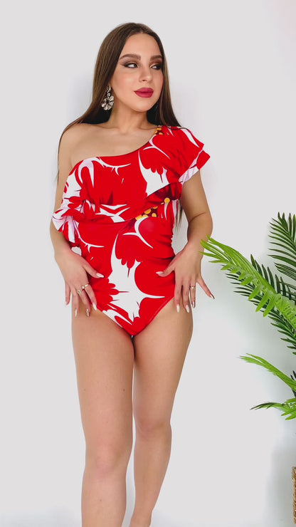 Swimsuit one piece Red “Poppy“